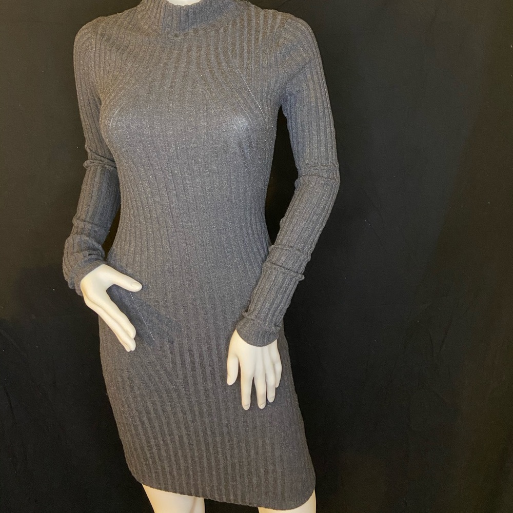 Dark Grey Body Con Dress